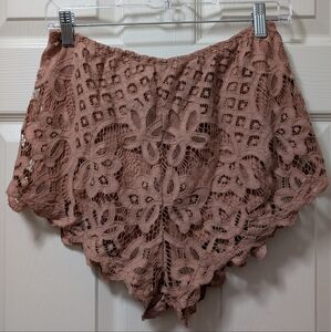 NWT Free People Adella Lace Shorts in Ballet Pink Size Medium M